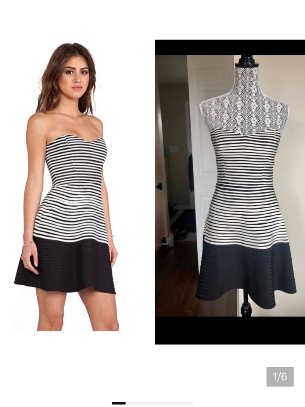 New 100% Silk Strapless Sweetheart Neckline Fit and Flare Dress. Small.